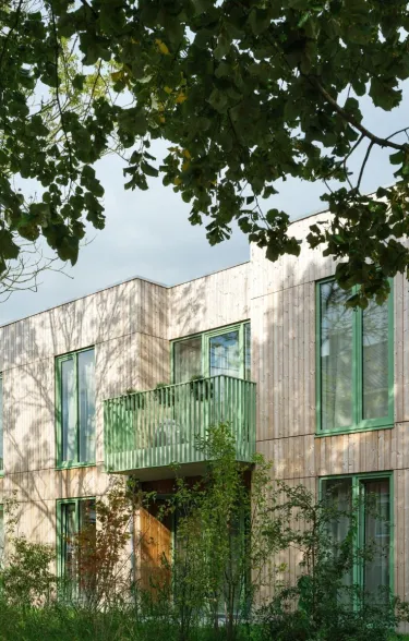 Achtertuin modulaire woningbouw 