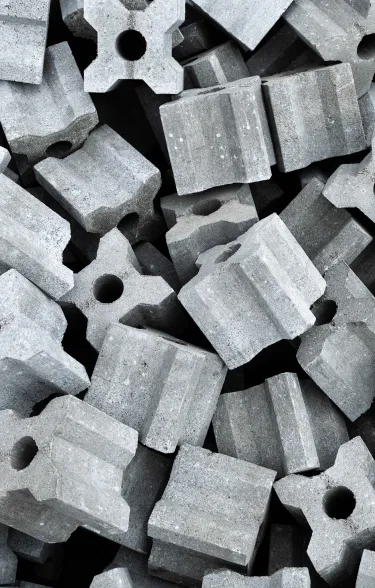 Bovenaanzicht van geplaatste Xstone blokken