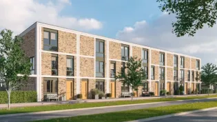 Opgeleverde tussenwoningen van prefab beton in Zoetermeer
