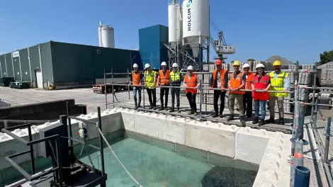Het testbasin van Holcim Coastal in Alphen aan den Rijn