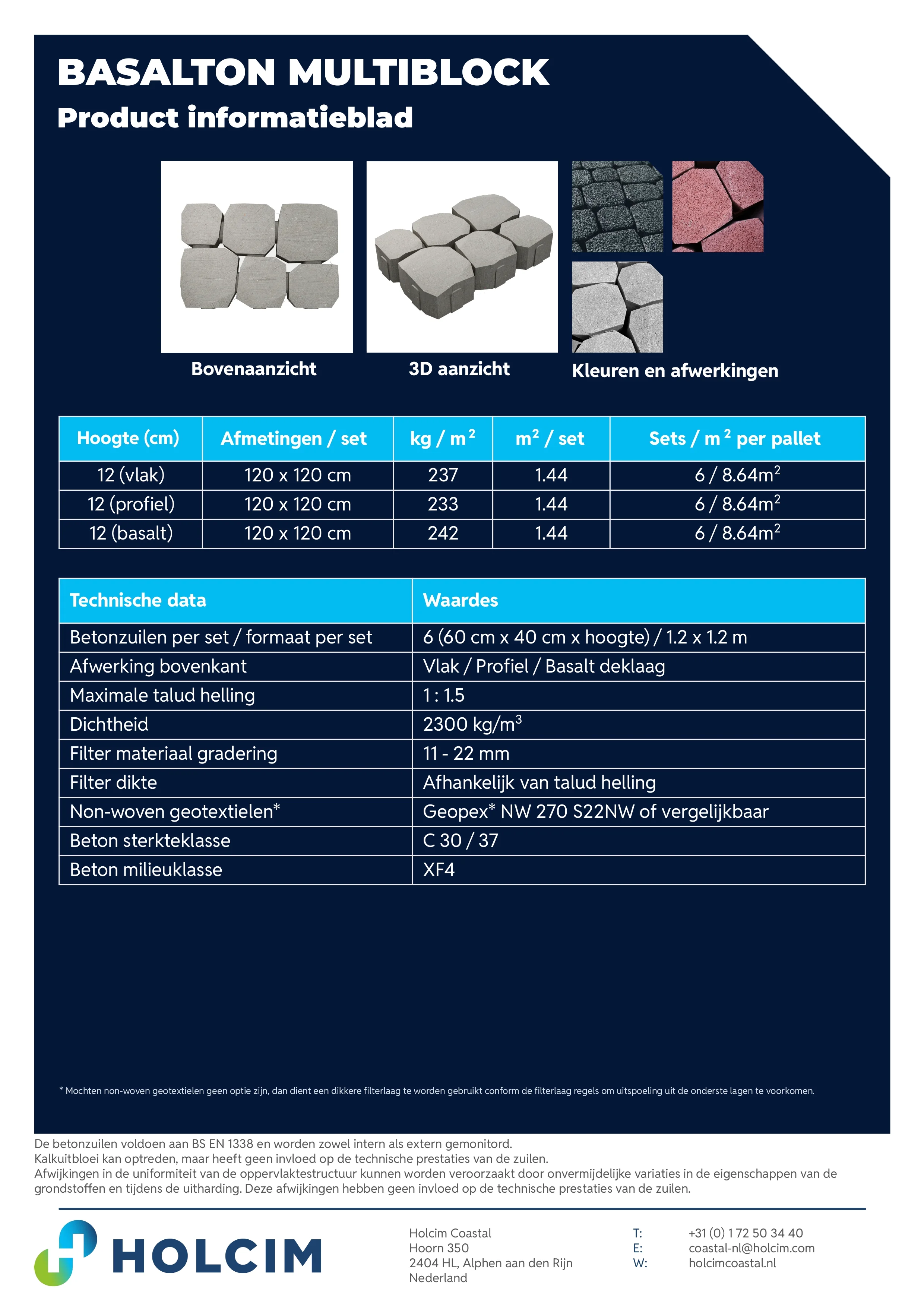 Holcim product datasheet Basalton Multiblock