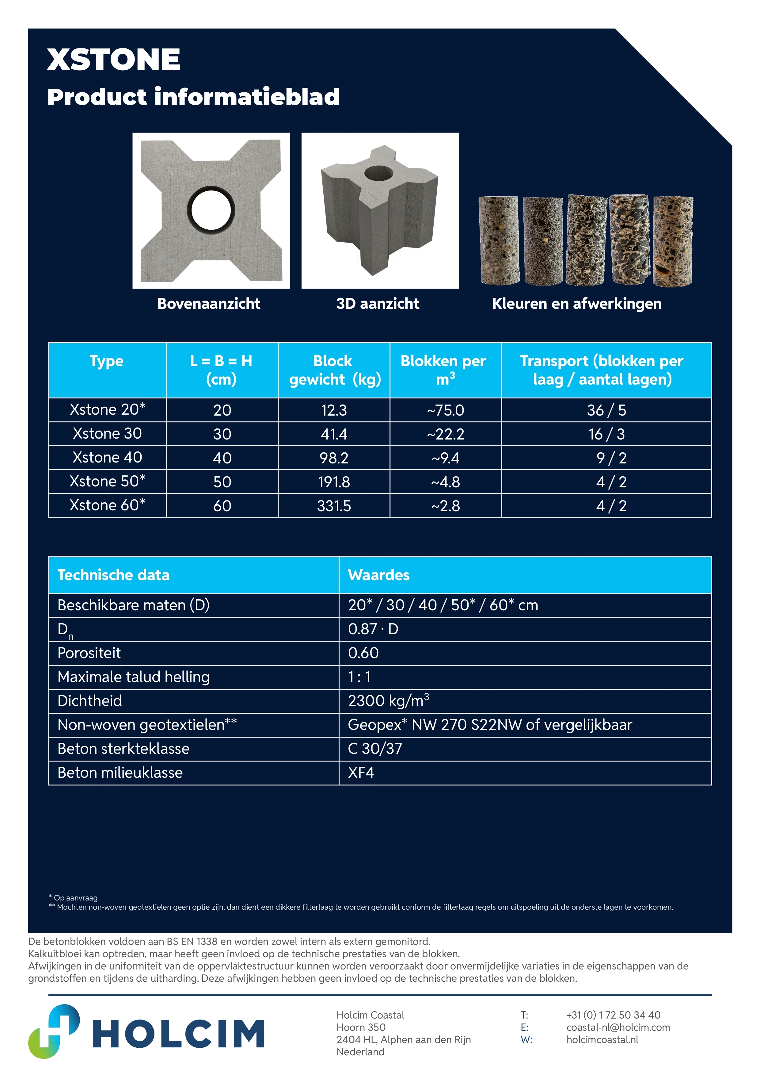 Holcim product datasheet Xstone Xblock