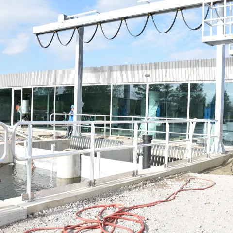 Gemaal van prefab beton in Waalwijk