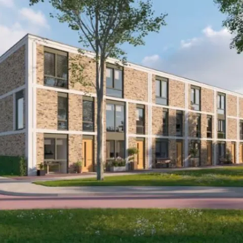 gerealiseerde grondgebonden woningen van prefab beton in Zoetermeer